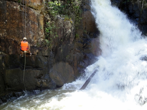 Waterfall abseiling!